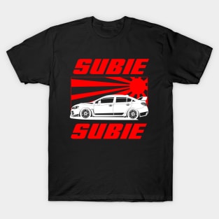 Subie japan white print T-Shirt